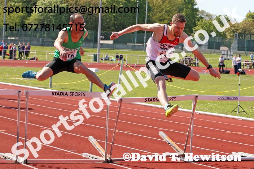 Senior mens 400 metres hurdles, 2019 North Eastern Track and Field Champs., Middlesbrough. Photo:  David T. Hewitson/Sports for All Pics